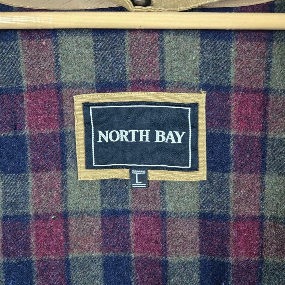 North Bay Barn Jacket Mens Large Tan Wool Lined Canvas Field Coat Workwear Chore